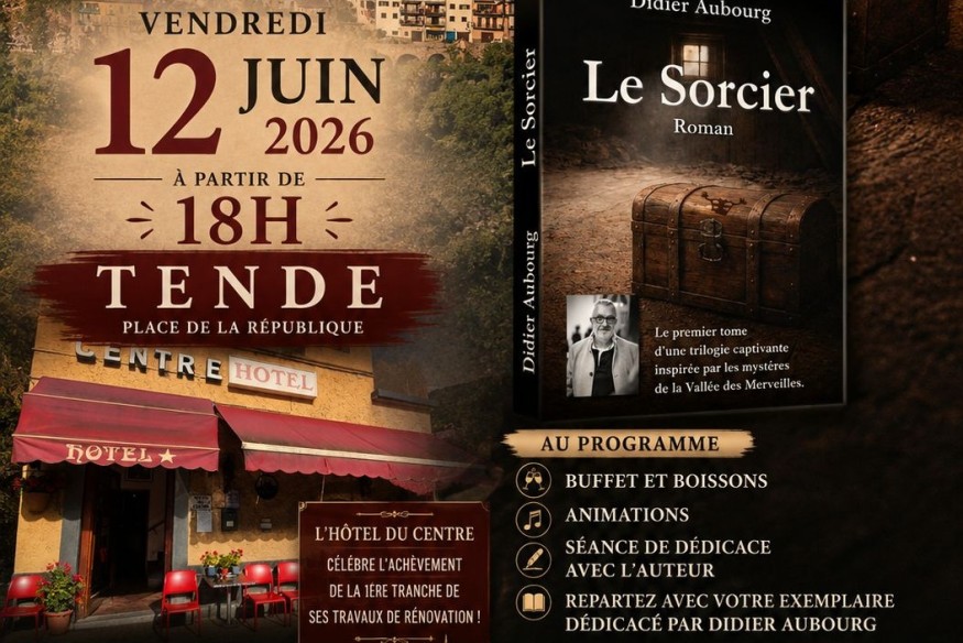 Tende : Didier Aubourg présente son roman « Le Sorcier » lors d’une soirée exceptionnelle le 12 juin